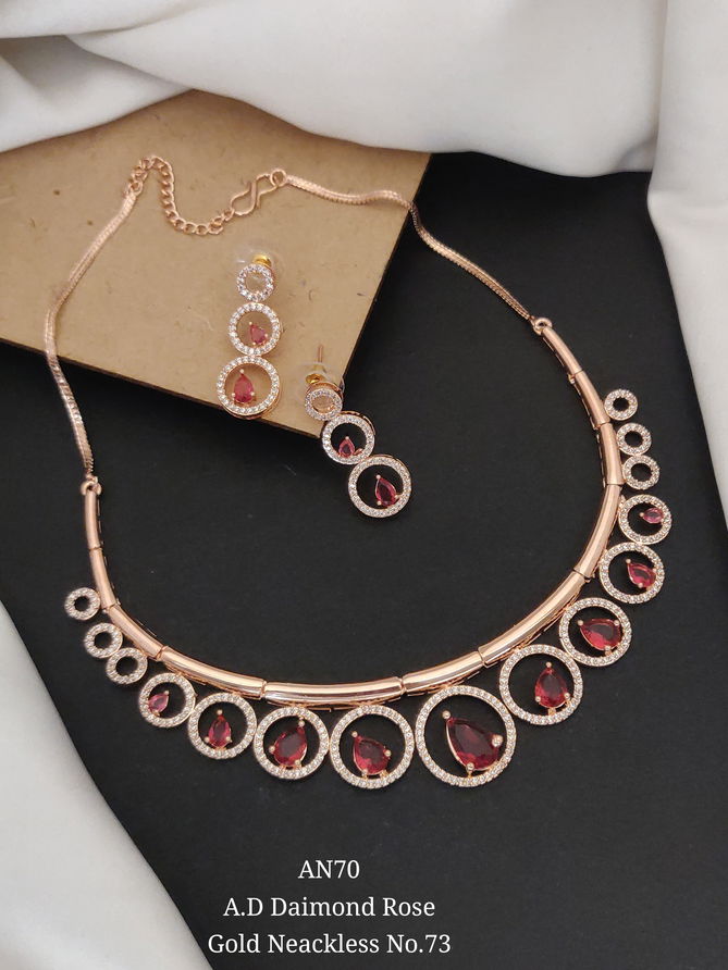 70 AN Party Wear Diamond  Necklace Set Wholesale Shop In Surat
